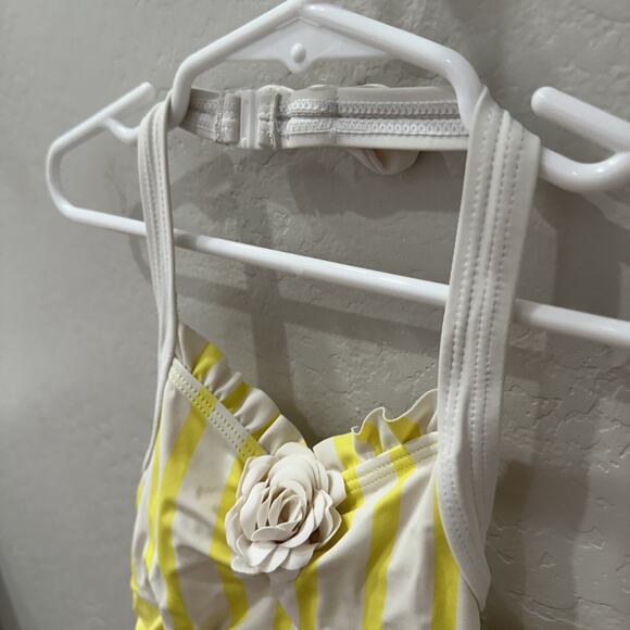 Janie & Jack Yellow Stripe One-Piece Swimsuit - Picture 2 of 9